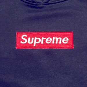 Supreme hoodie navy blue
